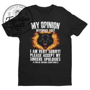 Funny Flaming Wolf Sarcastic Graphic T-Shirt