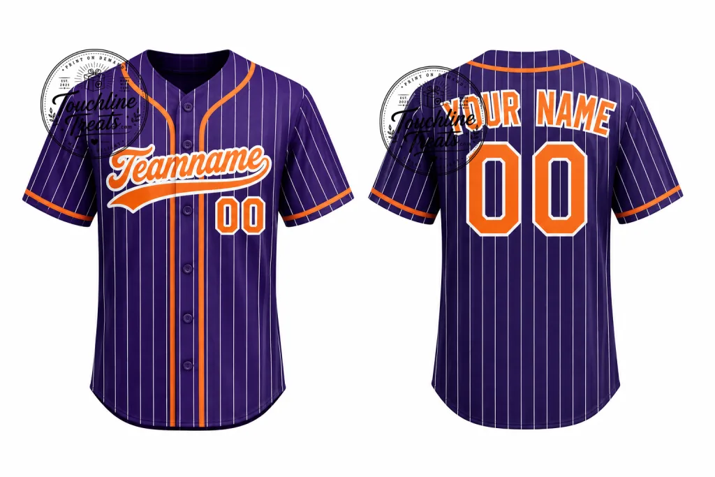 Thiết kế chưa có tên (38) Purple Pinstripe Baseball Jersey