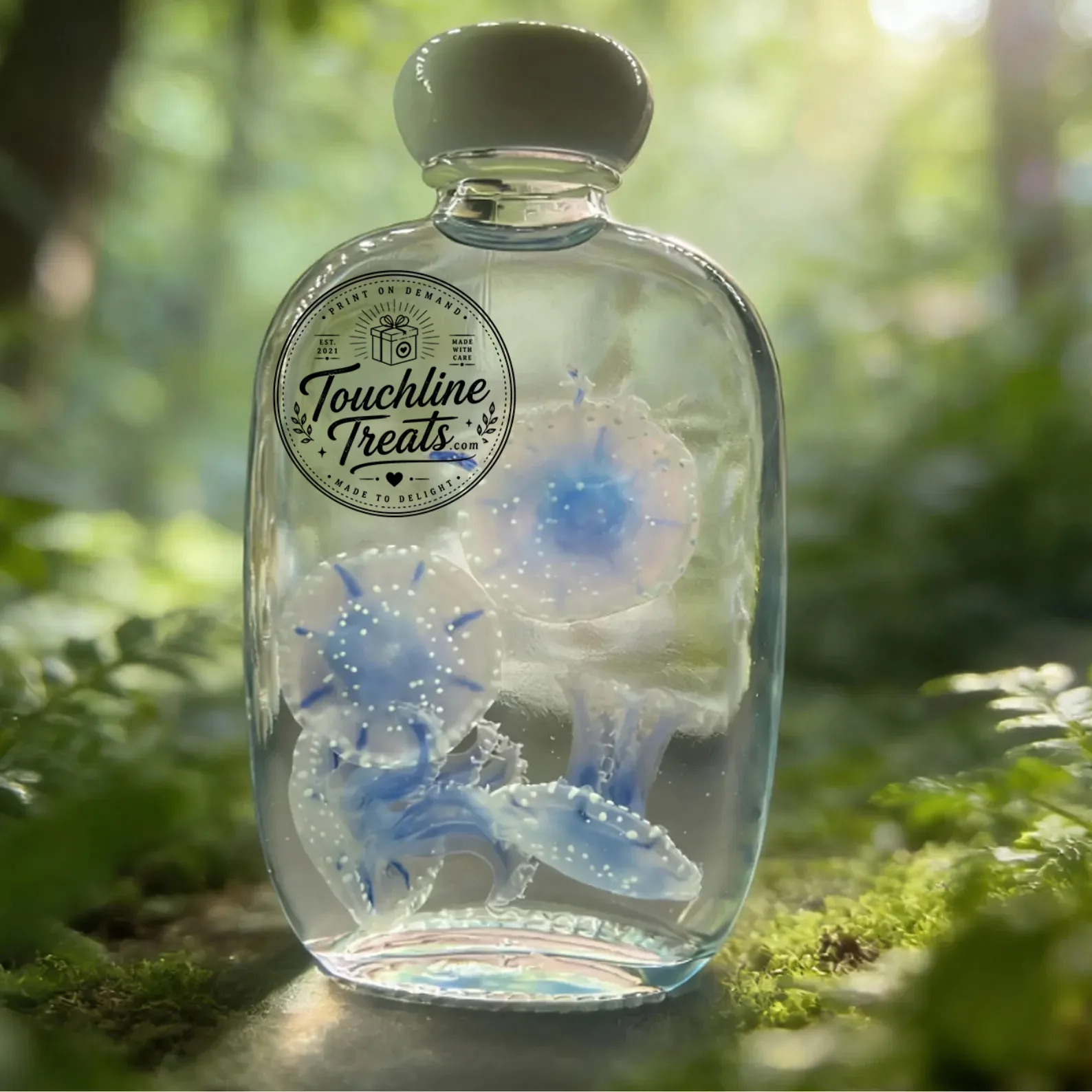 Ocean Jellyfish Glass Water Bottle Drinkware